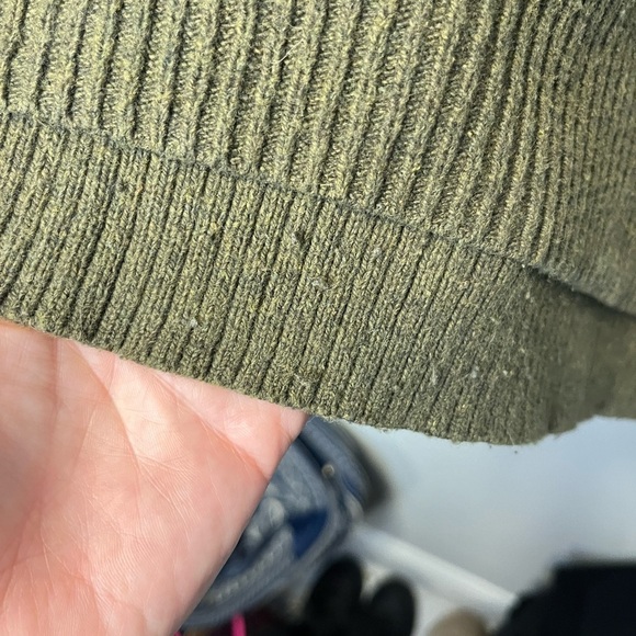 Madewell Thompson Pocket Pullover Sweater Dark Olive Green Oversized Ribbed M - Picture 10 of 11